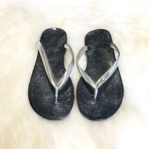 NEW Silver Metallic Flip Flops